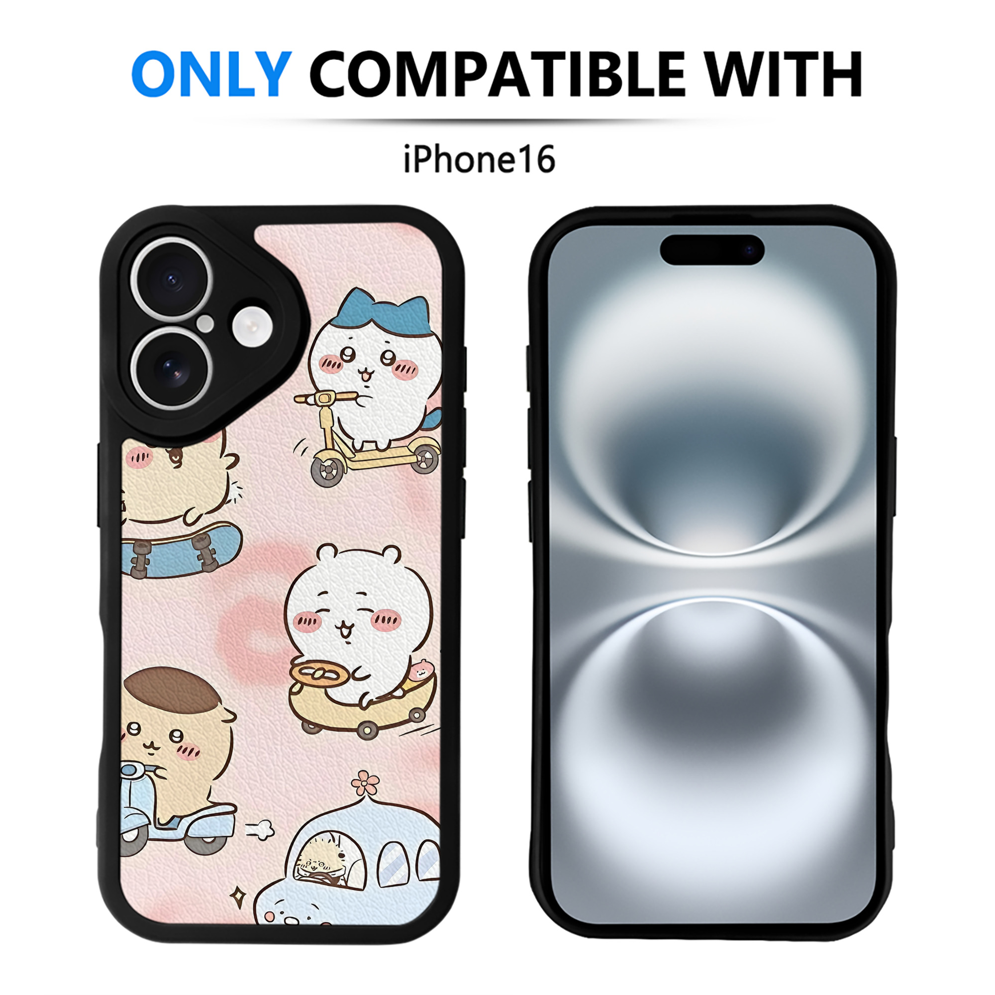 （画像用） ちいかわ Chii-kawa 【iPhone 16シリーズ対応】シリコンスマホケース（レザー調） 材質：シリコン